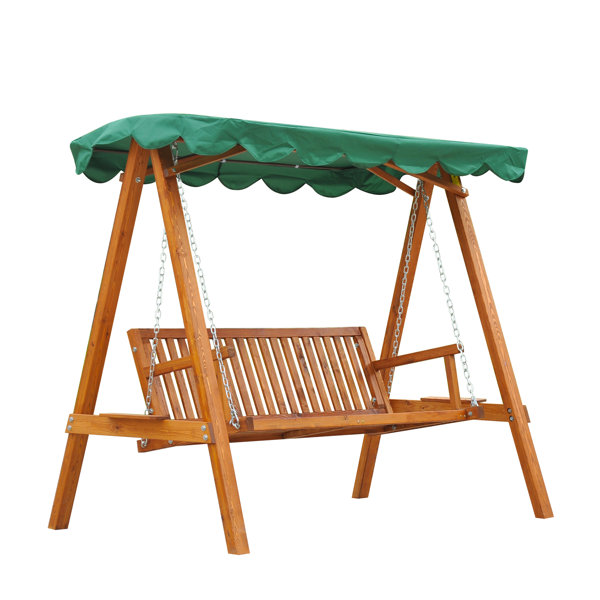 Freeport Park Solid Wood Porch Swing with Canopy & Reviews Wayfair.co.uk